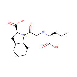 CCC[C@H](NCC(=O)N1[C@H](C(=O)O)C[C@@H]2CCCC[C@@H]21)C(=O)O ZINC000013820153