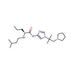 CCC[C@H](NCCC(C)C)C(=O)Nc1cn(C(C)(C)CN2CCCC2)cn1 ZINC000071341704