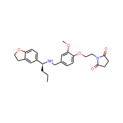 CCC[C@H](NCc1ccc(OCCN2C(=O)CCC2=O)c(OC)c1)c1ccc2c(c1)CCO2 ZINC001772603259