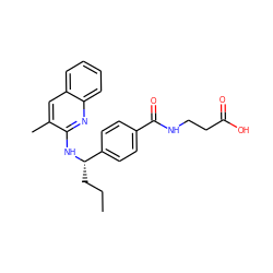 CCC[C@H](Nc1nc2ccccc2cc1C)c1ccc(C(=O)NCCC(=O)O)cc1 ZINC000146533706