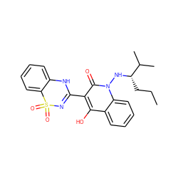 CCC[C@H](Nn1c(=O)c(C2=NS(=O)(=O)c3ccccc3N2)c(O)c2ccccc21)C(C)C ZINC000101007757