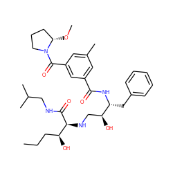 CCC[C@H](O)[C@H](NC[C@H](O)[C@@H](Cc1ccccc1)NC(=O)c1cc(C)cc(C(=O)N2CCC[C@@H]2OC)c1)C(=O)NCC(C)C ZINC000473224174