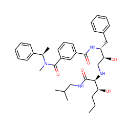 CCC[C@H](O)[C@H](NC[C@H](O)[C@@H](Cc1ccccc1)NC(=O)c1cccc(C(=O)N(C)[C@H](C)c2ccccc2)c1)C(=O)NCC(C)C ZINC000473224160