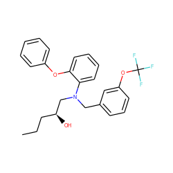 CCC[C@H](O)CN(Cc1cccc(OC(F)(F)F)c1)c1ccccc1Oc1ccccc1 ZINC000049808138