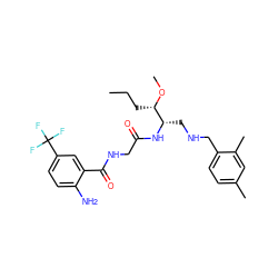 CCC[C@H](OC)[C@H](CNCc1ccc(C)cc1C)NC(=O)CNC(=O)c1cc(C(F)(F)F)ccc1N ZINC000038384733