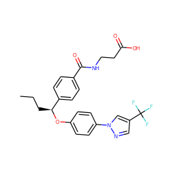 CCC[C@H](Oc1ccc(-n2cc(C(F)(F)F)cn2)cc1)c1ccc(C(=O)NCCC(=O)O)cc1 ZINC000096269719