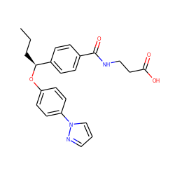 CCC[C@H](Oc1ccc(-n2cccn2)cc1)c1ccc(C(=O)NCCC(=O)O)cc1 ZINC000096269699