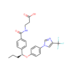 CCC[C@H](Oc1ccc(-n2cnc(C(F)(F)F)c2)cc1)c1ccc(C(=O)NCCC(=O)O)cc1 ZINC000096269721