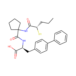 CCC[C@H](S)C(=O)NC1(C(=O)N[C@@H](Cc2ccc(-c3ccccc3)cc2)C(=O)O)CCCC1 ZINC000003818066