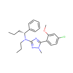 CCC[C@H](c1ccccc1)N(CCC)c1nc(-c2ccc(Cl)cc2OC)n(C)n1 ZINC000013610687