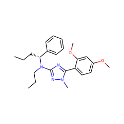 CCC[C@H](c1ccccc1)N(CCC)c1nc(-c2ccc(OC)cc2OC)n(C)n1 ZINC000013610715