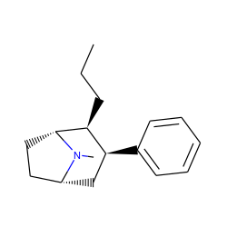 CCC[C@H]1[C@@H](c2ccccc2)C[C@@H]2CC[C@H]1N2C ZINC000013742498