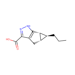 CCC[C@H]1[C@@H]2Cc3c(C(=O)O)n[nH]c3[C@H]12 ZINC000035855110