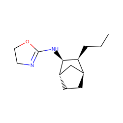 CCC[C@H]1[C@H]2CC[C@@H](C2)[C@H]1NC1=NCCO1 ZINC000101218991