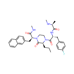 CCC[C@H]1C(=O)N([C@@H](Cc2ccc3ccccc3c2)C(=O)NC)CCN1C(=O)[C@@H](Cc1ccc(F)cc1)NC(=O)[C@H](C)NC ZINC000042806117