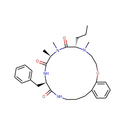 CCC[C@H]1C(=O)N(C)[C@H](C)C(=O)N[C@H](Cc2ccccc2)C(=O)NCCCc2ccccc2OCCN1C ZINC000137810550