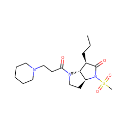 CCC[C@H]1C(=O)N(S(C)(=O)=O)[C@H]2CCN(C(=O)CCN3CCCCC3)[C@@H]21 ZINC000026500888