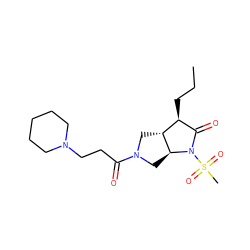 CCC[C@H]1C(=O)N(S(C)(=O)=O)[C@H]2CN(C(=O)CCN3CCCCC3)C[C@H]12 ZINC000028003999