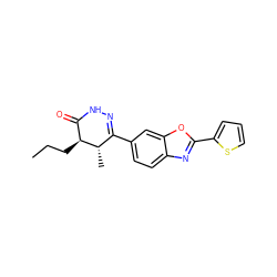 CCC[C@H]1C(=O)NN=C(c2ccc3nc(-c4cccs4)oc3c2)[C@@H]1C ZINC000168874235