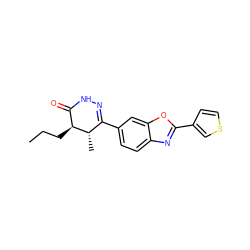 CCC[C@H]1C(=O)NN=C(c2ccc3nc(-c4ccsc4)oc3c2)[C@@H]1C ZINC000168984040