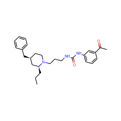 CCC[C@H]1C[C@@H](Cc2ccccc2)CCN1CCCNC(=O)Nc1cccc(C(C)=O)c1 ZINC000013443638