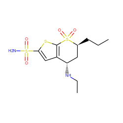 CCC[C@H]1C[C@H](NCC)c2cc(S(N)(=O)=O)sc2S1(=O)=O ZINC000001544799