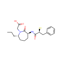 CCC[C@H]1CCC[C@H](NC(=O)[C@@H](S)Cc2ccccc2)C(=O)N1CC(=O)O ZINC000013745886