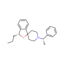 CCC[C@H]1OC2(CCN([C@@H](C)c3ccccc3)CC2)c2ccccc21 ZINC000066259213