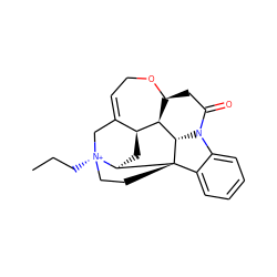 CCC[N@+]12CC[C@@]34c5ccccc5N5C(=O)C[C@@H]6OCC=C(C1)[C@H](C[C@@H]32)[C@@H]6[C@H]54 ZINC000253643155