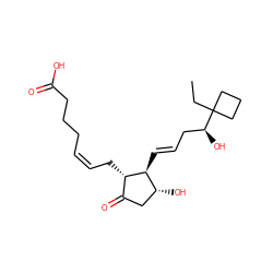 CCC1([C@@H](O)C/C=C/[C@H]2[C@H](O)CC(=O)[C@@H]2C/C=C\CCCC(=O)O)CCC1 ZINC000013836513