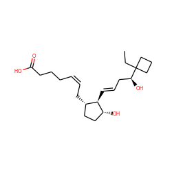 CCC1([C@@H](O)C/C=C/[C@H]2[C@H](O)CC[C@@H]2C/C=C\CCCC(=O)O)CCC1 ZINC000013837205