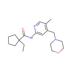 CCC1(C(=O)Nc2cc(CN3CCOCC3)c(C)cn2)CCCC1 ZINC000045255250