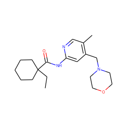 CCC1(C(=O)Nc2cc(CN3CCOCC3)c(C)cn2)CCCCC1 ZINC000045254341