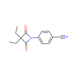 CCC1(CC)C(=O)N(c2ccc(C#N)cc2)C1=O ZINC000029134150