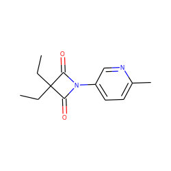 CCC1(CC)C(=O)N(c2ccc(C)nc2)C1=O ZINC000045245851