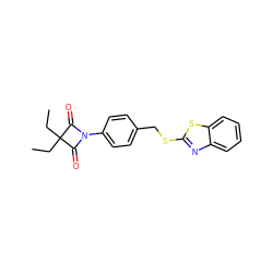 CCC1(CC)C(=O)N(c2ccc(CSc3nc4ccccc4s3)cc2)C1=O ZINC000045257669