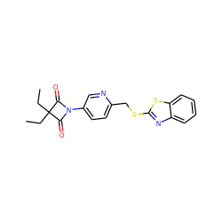 CCC1(CC)C(=O)N(c2ccc(CSc3nc4ccccc4s3)nc2)C1=O ZINC000045303255