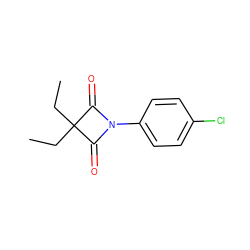 CCC1(CC)C(=O)N(c2ccc(Cl)cc2)C1=O ZINC000029134152