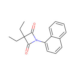 CCC1(CC)C(=O)N(c2cccc3ccccc23)C1=O ZINC000045260733