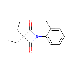 CCC1(CC)C(=O)N(c2ccccc2C)C1=O ZINC000045245850