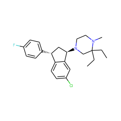 CCC1(CC)CN([C@@H]2C[C@@H](c3ccc(F)cc3)c3ccc(Cl)cc32)CCN1C ZINC000022937998