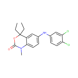 CCC1(CC)OC(=O)N(C)c2ccc(Nc3ccc(Cl)c(Cl)c3)cc21 ZINC000028878665