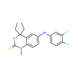 CCC1(CC)OC(=S)N(C)c2ccc(Nc3ccc(F)c(F)c3)cc21 ZINC000028878620