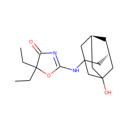 CCC1(CC)OC(NC23C[C@H]4C[C@@H](CC(O)(C4)C2)C3)=NC1=O ZINC000101139333