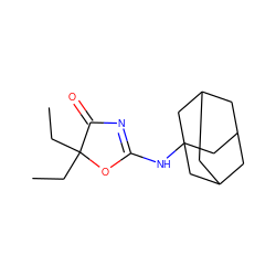 CCC1(CC)OC(NC23CC4CC(CC(C4)C2)C3)=NC1=O ZINC000028823998