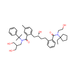 CCC1(N(CCO)C(=O)c2ccccc2CC[C@@H](O)Cc2ccc(C)cc2C(=O)N(CC(CO)CO)C(C)(C)c2ccccc2)CCCC1 ZINC000026672483