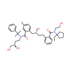 CCC1(N(CCO)C(=O)c2ccccc2CC[C@@H](O)Cc2ccc(C)cc2C(=O)N(CC[C@@H](O)CO)C(C)(C)c2ccccc2)CCCC1 ZINC000026719003