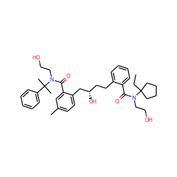 CCC1(N(CCO)C(=O)c2ccccc2CC[C@H](O)Cc2ccc(C)cc2C(=O)N(CCO)C(C)(C)c2ccccc2)CCCC1 ZINC000003932456