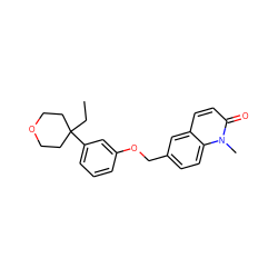 CCC1(c2cccc(OCc3ccc4c(ccc(=O)n4C)c3)c2)CCOCC1 ZINC000000603612