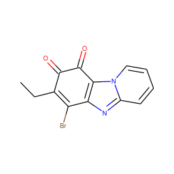 CCC1=C(Br)c2nc3ccccn3c2C(=O)C1=O ZINC000103274556